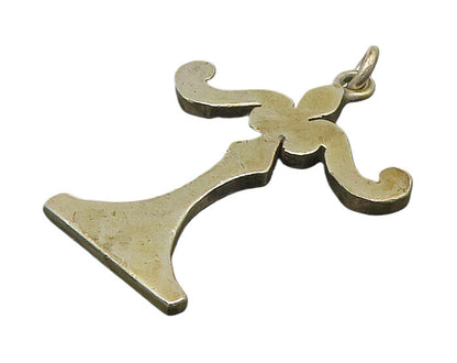 MIDDLE EAST 925 Sterling Silver  Vintage Woman Figure Motif Pendant  PT18854