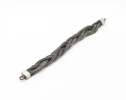 MIDDLE EAST 925 Sterling Silver Vintage Multi Strand Wheat Chain Bracelet BT6965