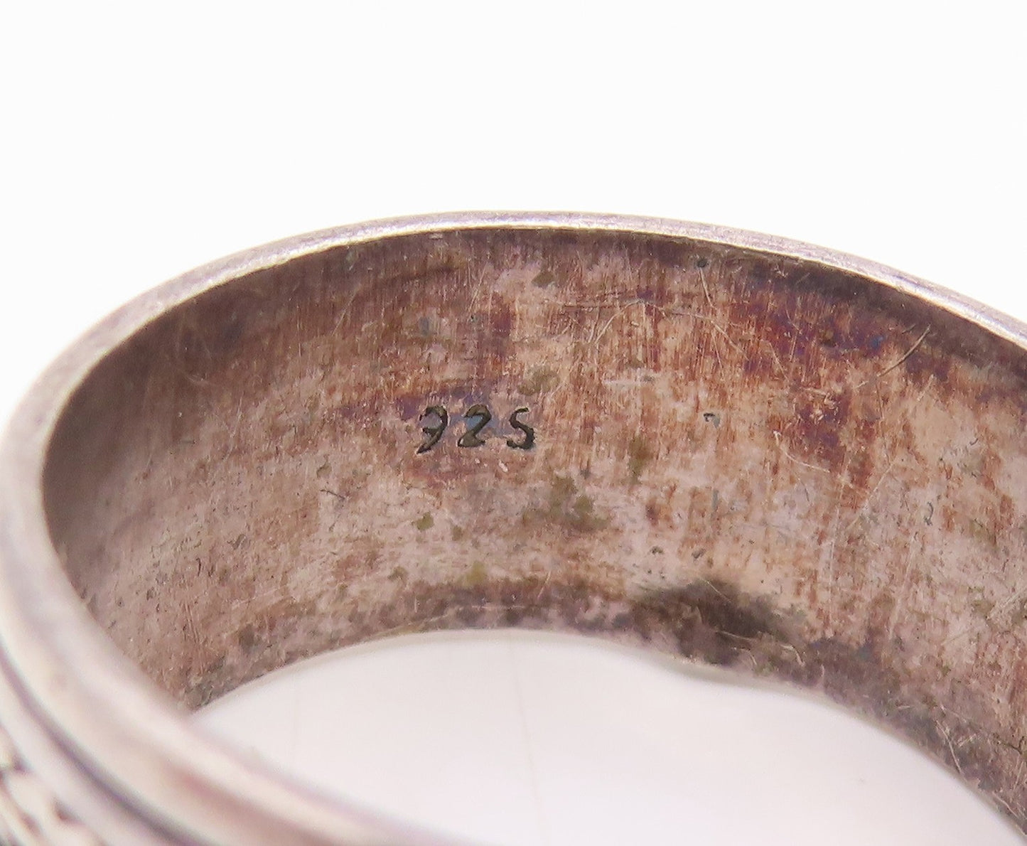 925 Sterling Silver Vintage Ring Celtic Weave Wide Spinner Band  Sz 11  RG35055