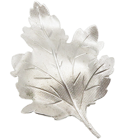 CARL ART 925 Silver  Vintage Shiny Etched Floral Leaf Motif Brooch Pin  BP5506