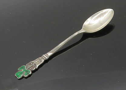 IRELAND 925 Sterling Silver  Vintage Enamel Clover Espresso Spoon   TR2878