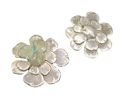 DESIGNER 925 Silver  Vintage Modernist Flower Non Pierced Earrings  EG11695