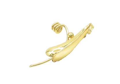 FORSTNER 925 Silver  Vintage Shiny Gold Plated Swirl Spiral Brooch Pin  BP7515
