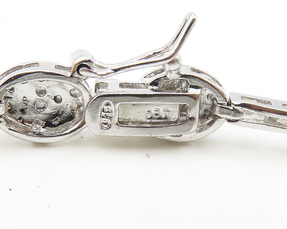 925 Sterling Silver  Genuine Diamonds Two Tone Bar Chain Bracelet  BT7358