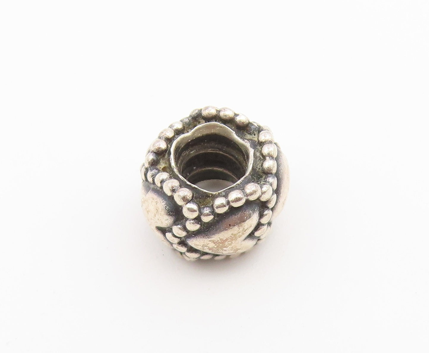 925 Sterling Silver Vintage Pendant PANDORA Love Hearts Motif  Bead  PT26618