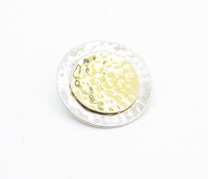 SILPADA 925 Sterling Silver  Shiny Two Tone Hammered Round Pendant  PT4193