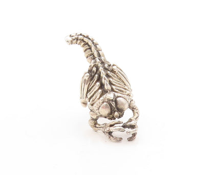 925 Sterling Silver Vintage Ring Dark Tone Creature Skeleton  Sz 11.5  RG31354
