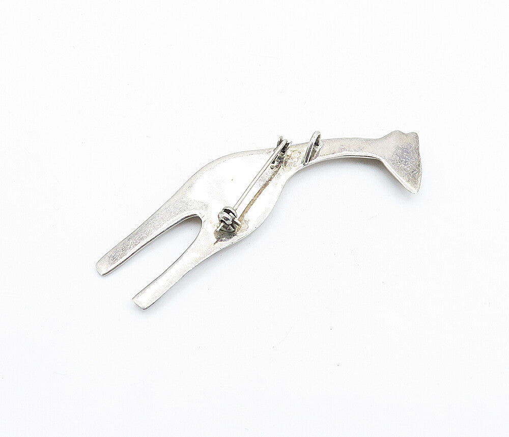 925 Sterling Silver  Vintage Smooth Hollow Giraffe Animal Brooch Pin  BP2121