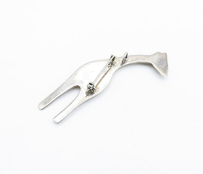925 Sterling Silver  Vintage Smooth Hollow Giraffe Animal Brooch Pin  BP2121