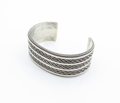 TAHE 925 NAVAJO Sterling Silver  Vintage Shiny Rope Twist Cuff Bracelet BT2204