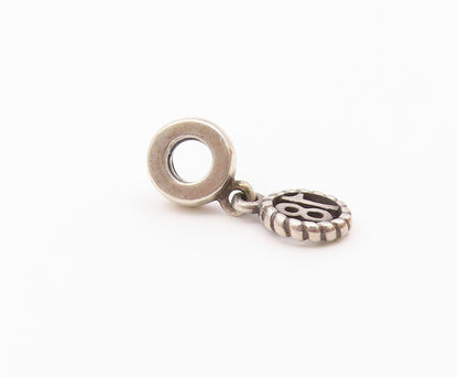 PANDORA 925 Silver  Vintage Rope Twist Border Number 18 Charm Pendant  PT21922