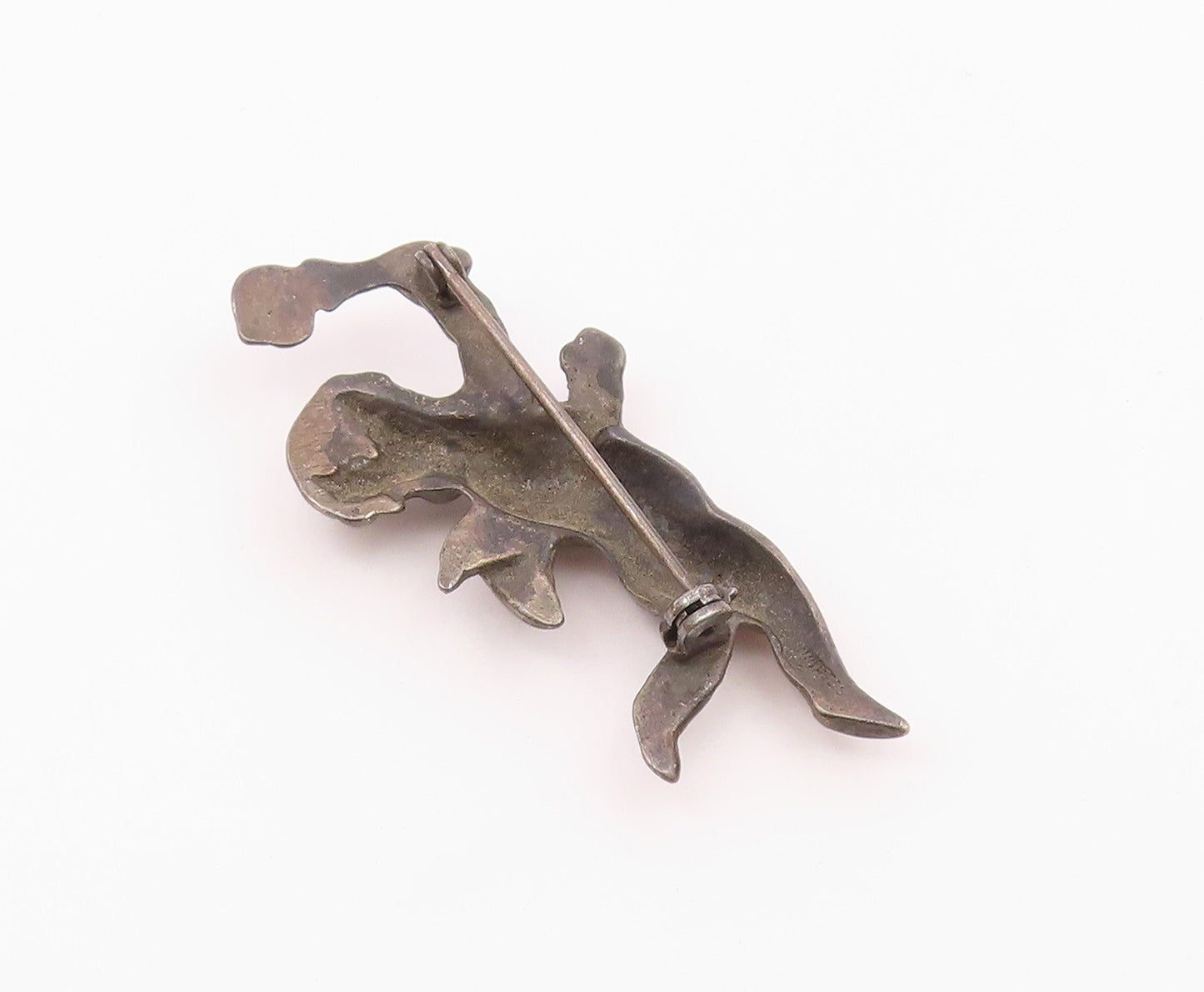 925 Sterling Silver  Vintage Antique Baby Angel With Torch Brooch Pin  BP8578