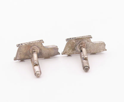 925 Sterling Silver  Vintage Antique RCA Service Car Motif Cuff Links  TR1306