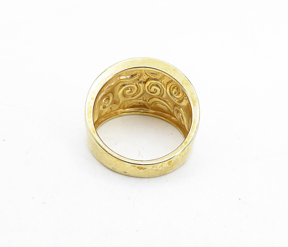 ROSS SIMON 925 Silver  Gold Plated Spiral Concave Band Ring Sz 10  RG5800