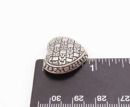 925 Sterling Silver Vintage Pendant Intense Carved Domed Love Heart  PT22877
