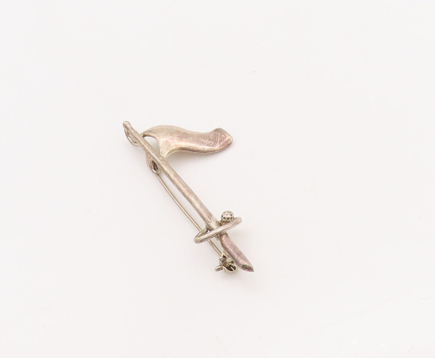 925 Sterling Silver Vintage Brooch Pin Cutout Golf Finishing Pot Hole  BP11093