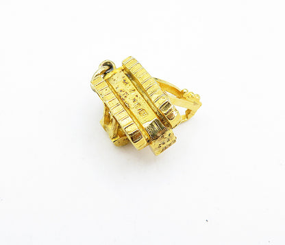 925 Sterling Silver  Vintage Shiny Petite Gold Plated Tractor Pendant  PT2968