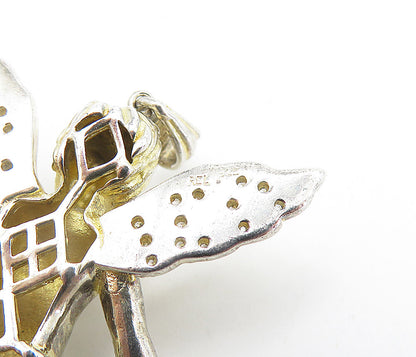 925 Sterling Silver  Vintage Topaz Shiny Dabbing Baby Angel Pendant  PT5318