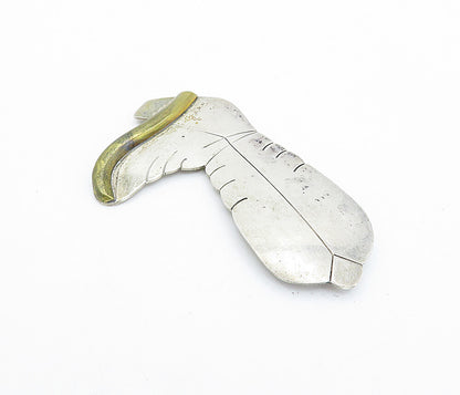 MEXICO 925 Sterling Silver  Vintage Two Tone Cowboy Boot Motif Pendant  PT2726