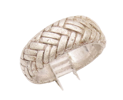 925 Sterling Silver Vintage Ring Solid Carved Woven Threads  Sz 10  RG28049
