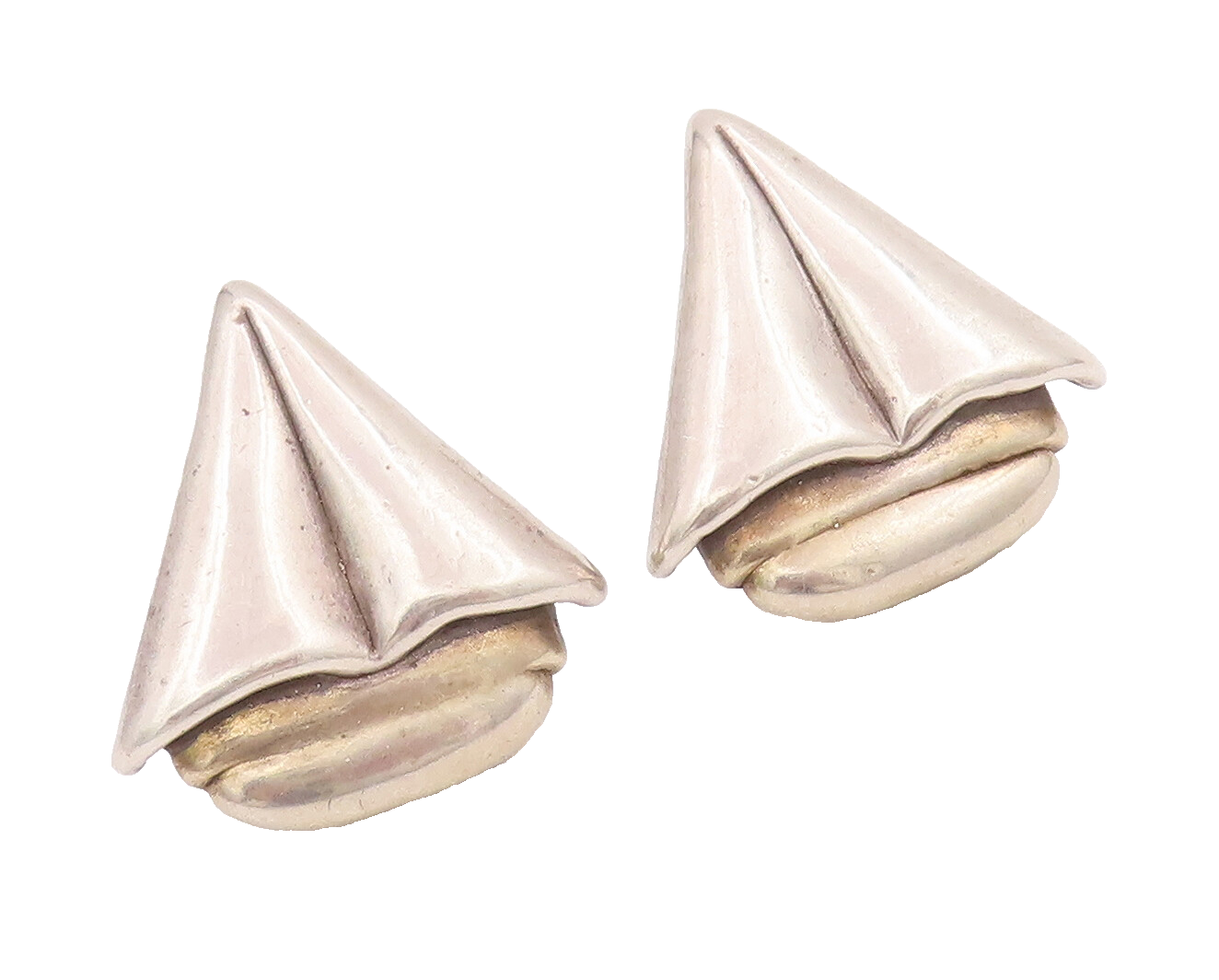 925 Sterling Silver Vintage Earrings Designer Puffed Ice Cream Effect  EG12921