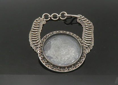 BALI 925 Sterling Silver  Vintage Oxidized Swirl Detail Chain Bracelet  BT8800