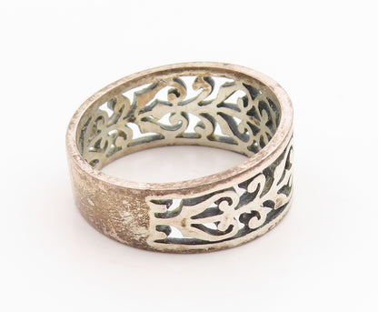 925 Sterling Silver Vintage Ring JAMES AVERY Open Scrollwork Band  Sz 8  RG35895