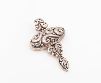 925 Sterling Silver Vintage Pendant Intricate Solid Scrollwork Locket  PT25964