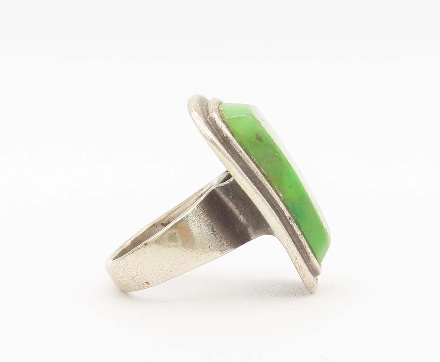 925 Sterling Silver Vintage Ring BARSE Minimalist Large Turquoise Sz 6.5 RG27936