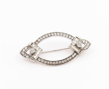 JENNA NICOLE 925 Sterling Silver  Vintage Cubic Zirconia Brooch Pin  BP8494