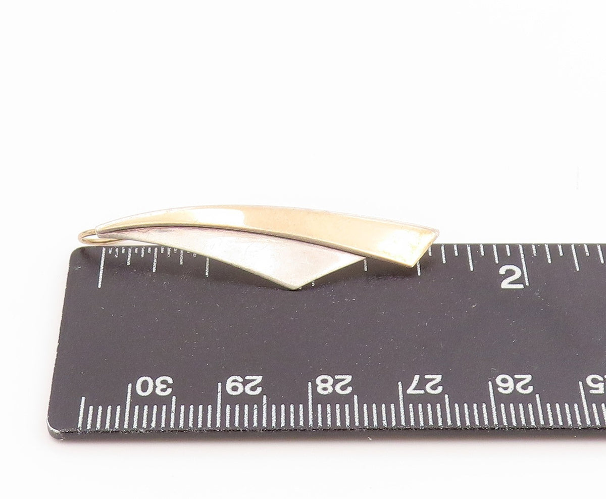 14K Gold & 925 Sterling Silver Vintage Earrings ED LEVIN BARRA Singles  EG14299
