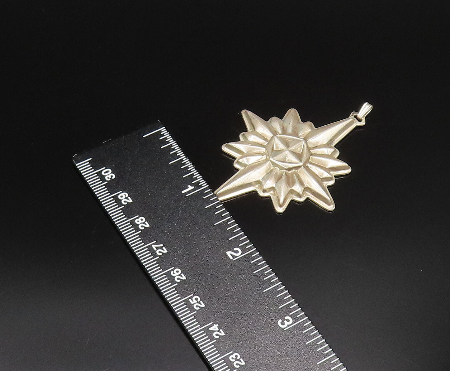 REED & BARTON 925 Silver  Vintage Christmas Star Ornate Drop Pendant  PT21622