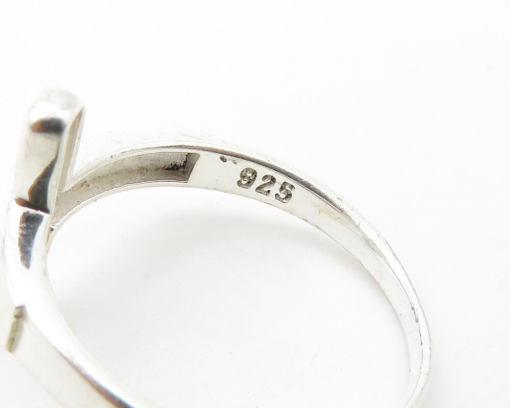 925 Sterling Silver  Shiny Religious Cross Smooth Band Ring Sz 8  RG17061