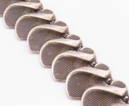 925 Sterling Silver Vintage Necklace DENMARK Dark Tone Designer Cut Band NE4500