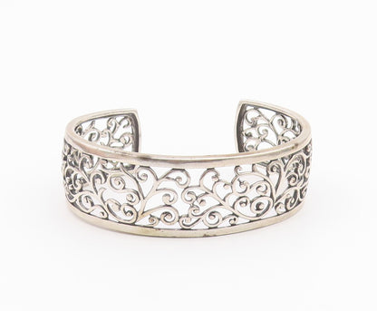 ROSS SIMON 925 Sterling Silver  Vintage Shiny Swirl Vine Cuff Bracelet  BT8859