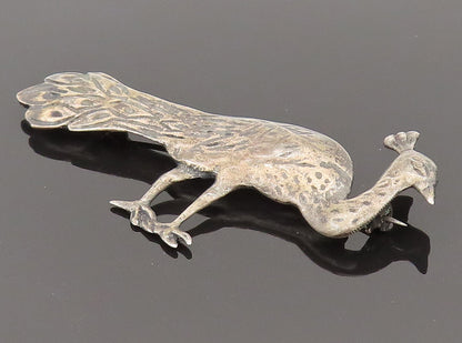 925 Sterling Silver  Vintage Antique Peacock Bird Brooch Pin  BP10209