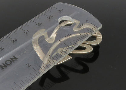 CHINESE 925 Sterling Silver  Vintage Floral Leaf Outline Brooch Pin  BP8902