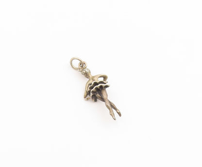925 Sterling Silver Vintage Pendant Miniature Ballerina Figurine Charm  PT26634