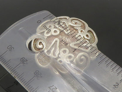 DESIGNER 925 Sterling Silver Vintage Swirl Pattern Heavy Drop Earrings EG11468