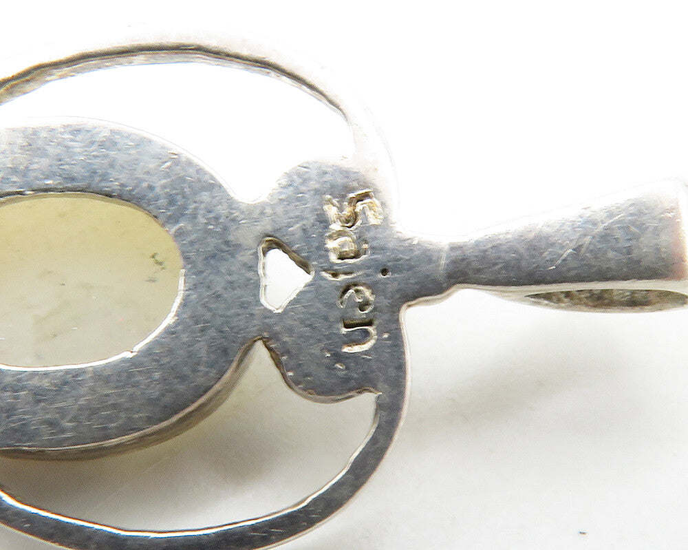 SAJEN 925 Sterling Silver  Vintage Druzy Stone Heart Swirl Pendant  PT10796