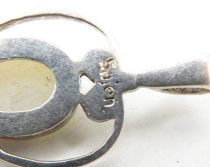 SAJEN 925 Sterling Silver  Vintage Druzy Stone Heart Swirl Pendant  PT10796