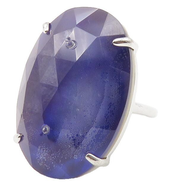 925 Sterling Silver  Prong Set Faceted Tanzanite Cocktail Ring Sz 8  RG11777