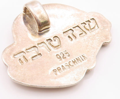 PRASCHNIK 925 Silver  Vintage Buggy Car & Hebrew Writing Pendant  PT21570