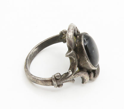 BOMA 925 Sterling Silver Vintage Black Onyx Petite Cocktail Ring Sz 4 RG14930