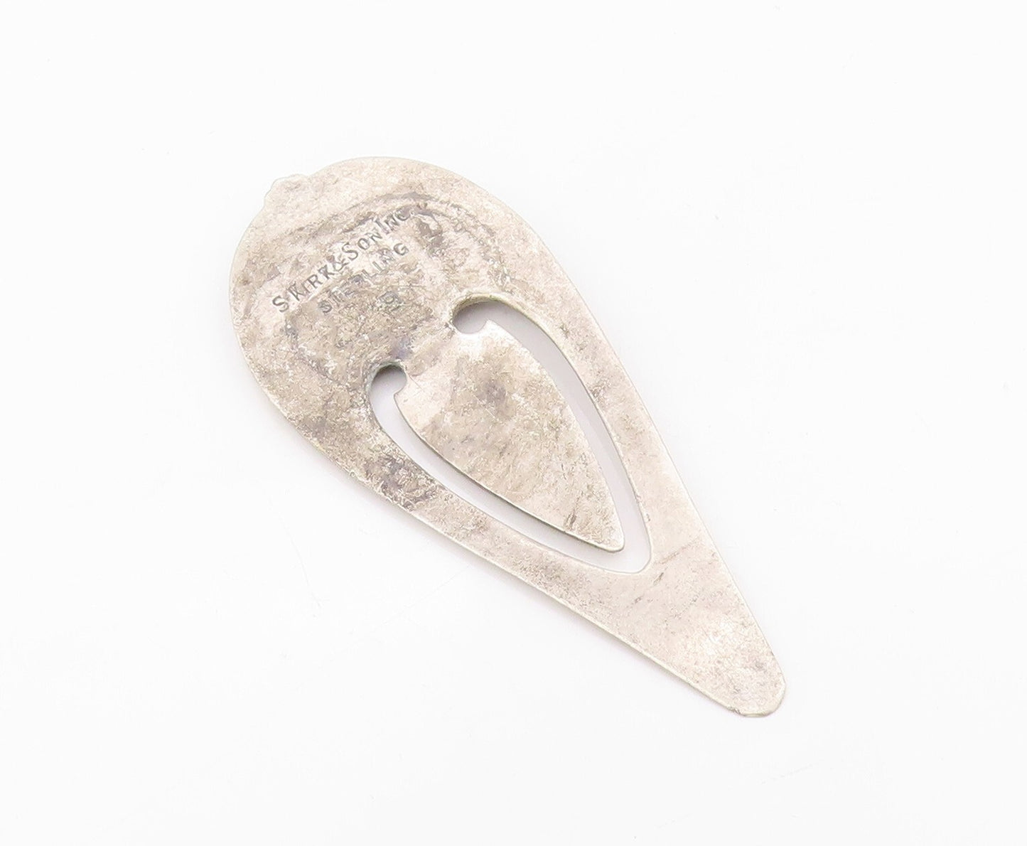 925 Sterling Silver Vintage Bookmark S. KIRK & SON Cutout Floral Carved  TR3862