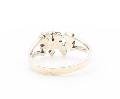 925 Sterling Silver Vintage Ring Designer Jumping Frogs Cutout  Sz 9  RG32865