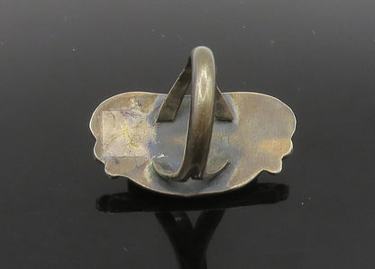 NAVAJO 925 Silver   Vintage Turquoise Petite Cocktail Ring Sz 4.5  RG23031