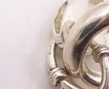 925 Sterling Silver Vintage Necklace Chunky Interlocking Circles Chain  NE4776