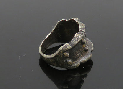 925 Silver  Vintage Antique Oxidized Etched Detail Band Ring Sz 6.5  RG20985