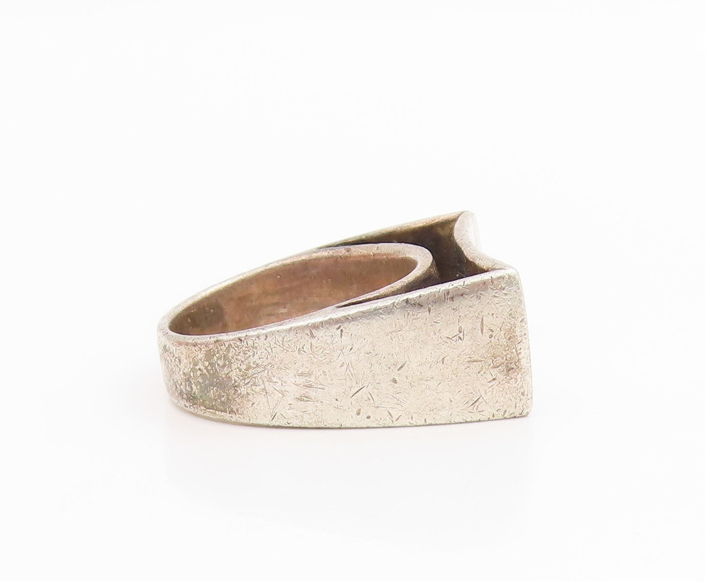 925 Sterling Silver Vintage Ring Minimalist Geometric Curve Band  Sz 8  RG34400
